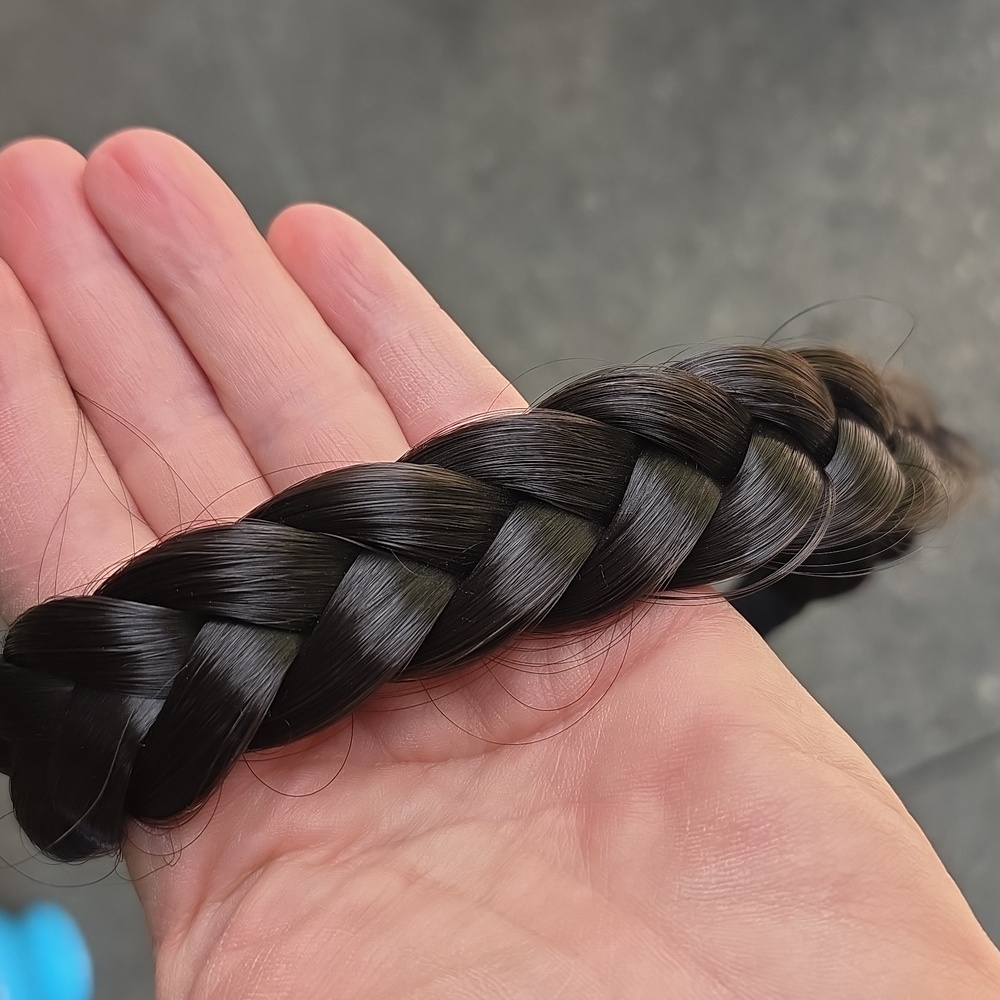 Dark Brown Braided Synthetic Adjustable Head Band